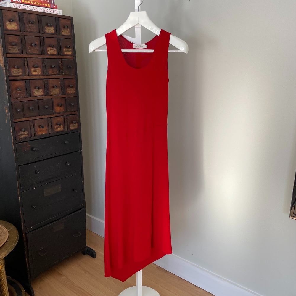 Calvin Klein Collection Red asymmetrical dress Size 8